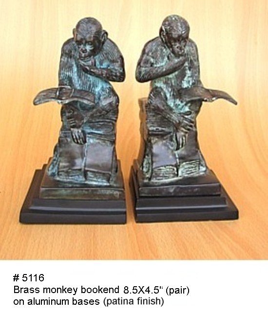 Monkey book reading bookend