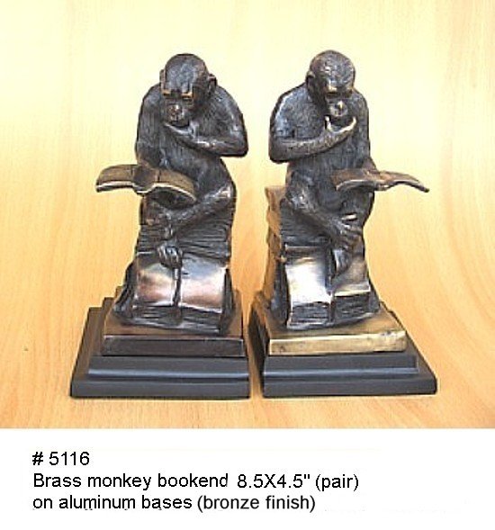 Monkey book reading bookend