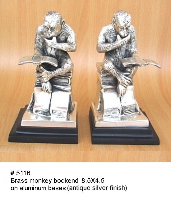 Monkey book reading bookend