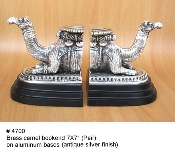 Brass camel bookend