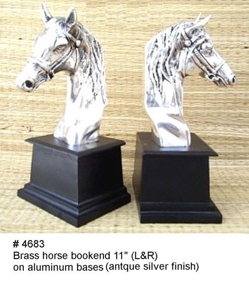Brass Horse Bookends