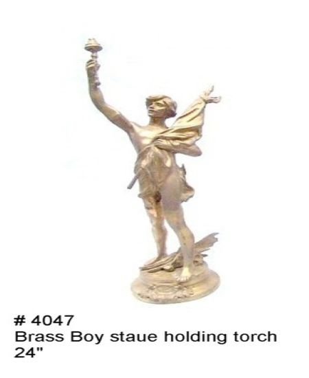 Boy Holding Torch Statue