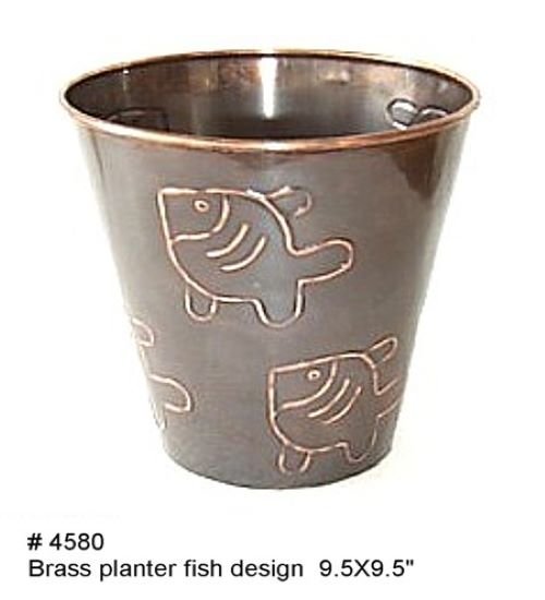 Brass Planter Fish Embosased