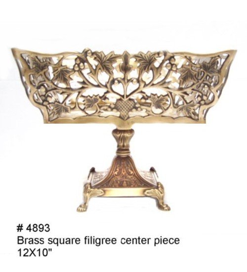 Brass Square Filigree Center Piece