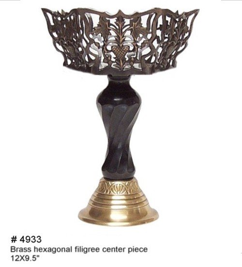 Brass Hexagonal Filigree Center Piece