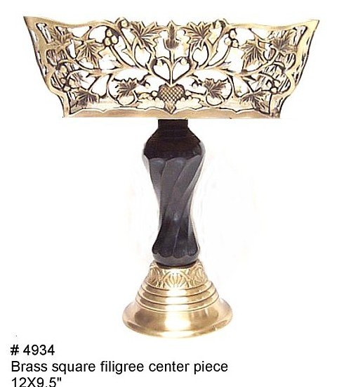 Brass Sqquare Filigree Center Piece