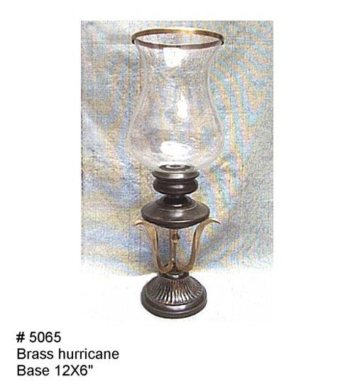 Brass Hurricane Leaves Base