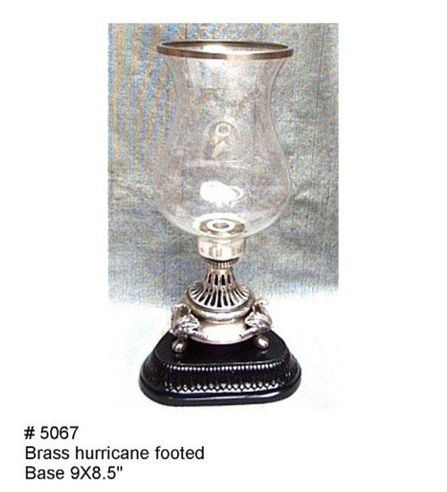 Brass Hurricane  Footed Base