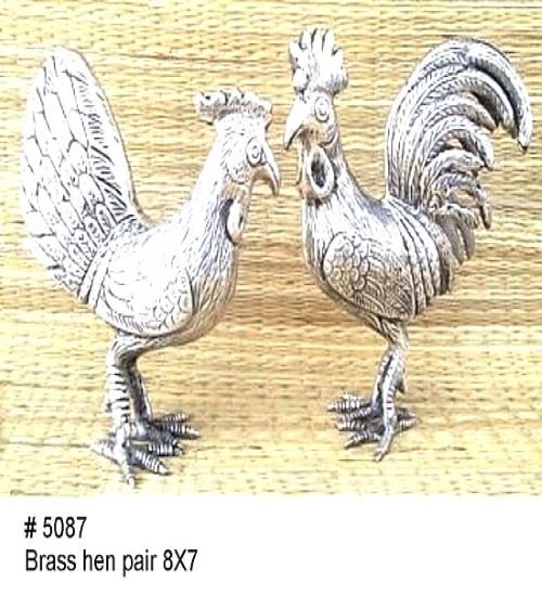 Brass hen pair