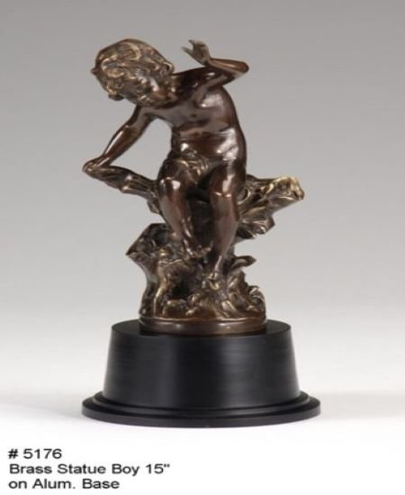 Boy statue on aluminum