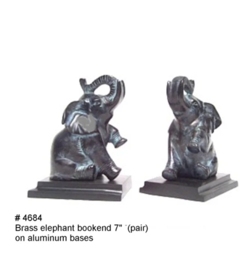 Antique finish Brass Elephant Bookend