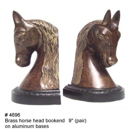 Brass Horse Head Bookend