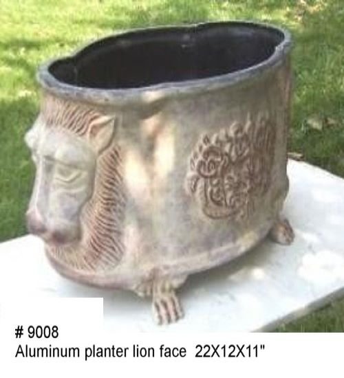 Aluminum Planter Lion Face