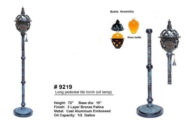 Long Pedestal Tiki Torch (oil lamp)
