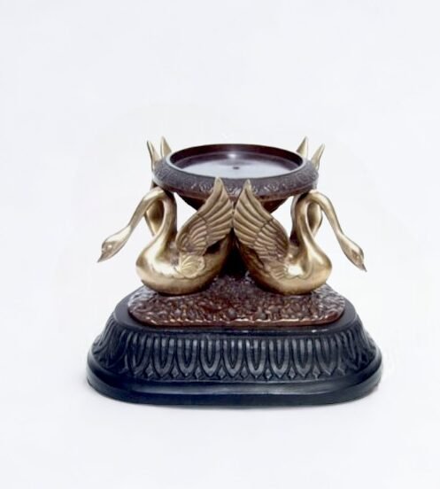 Swan Pillar candleholder