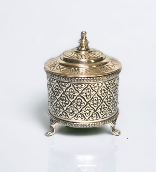 Brass Box Round Emossed
