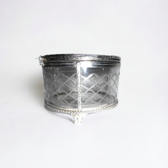 Glass Round Jewellery Box