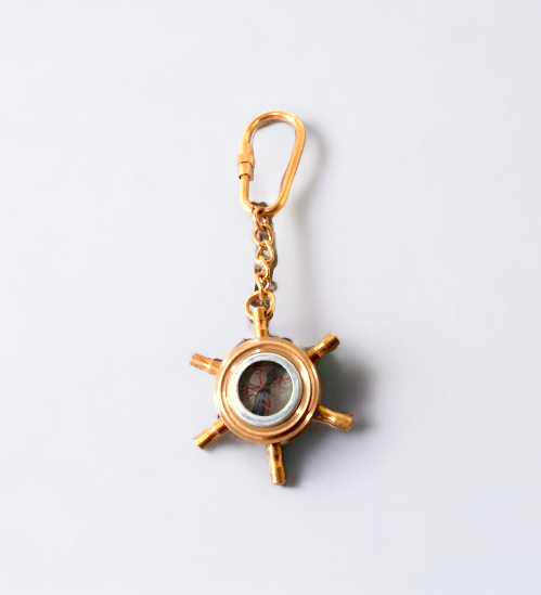 Ship Weel Compass Keychain