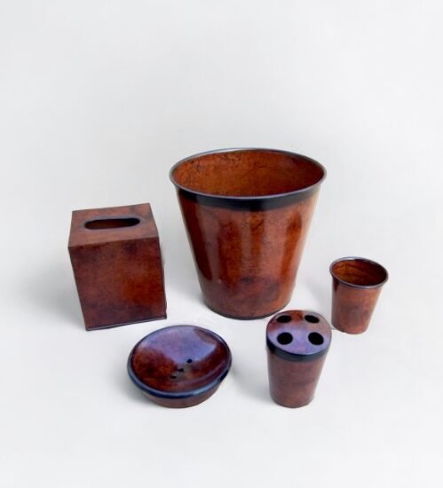 Wooden Optic Finish Bathroom Set