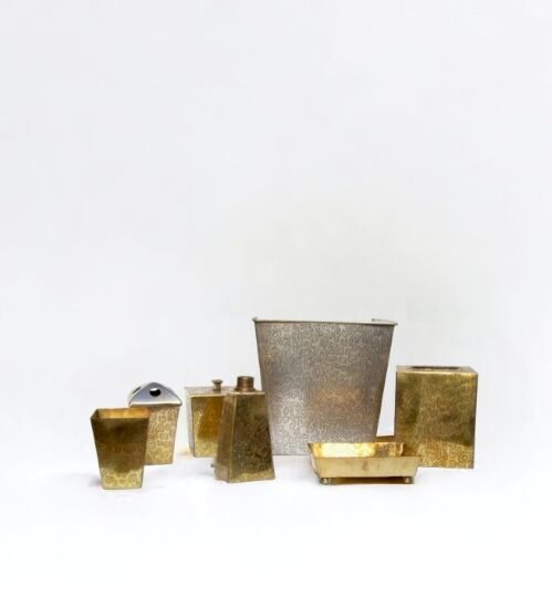 Etching Design Brass Bathroom Set