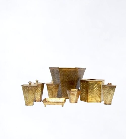 Hexagonal Shape Brass Bathroom Set