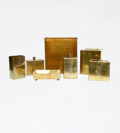 Rectangular Shape Brass Bathroom Set