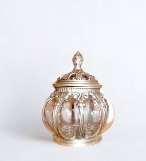 Oval brass jar