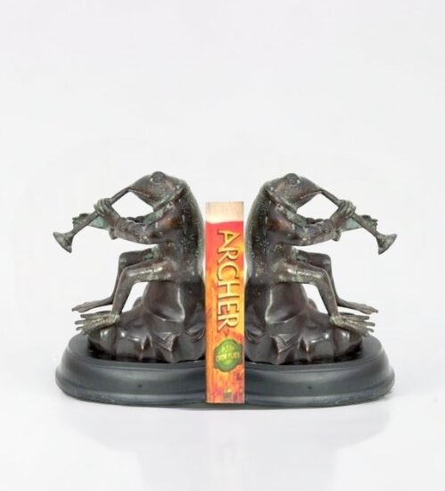 Brass Frog Bookends