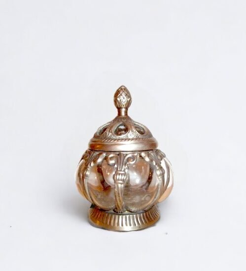 Brass Glass Blown Jar