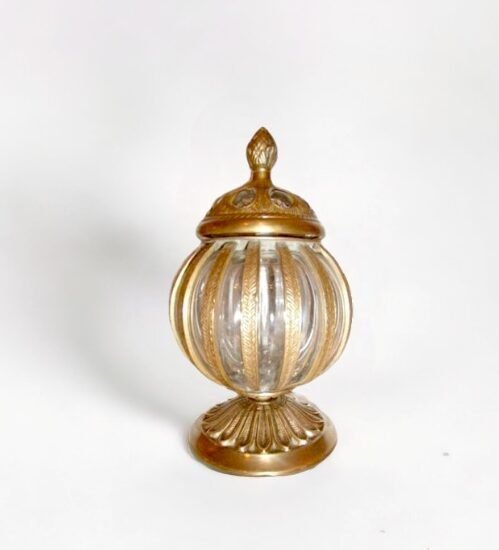 Brass Blown Glass Jar