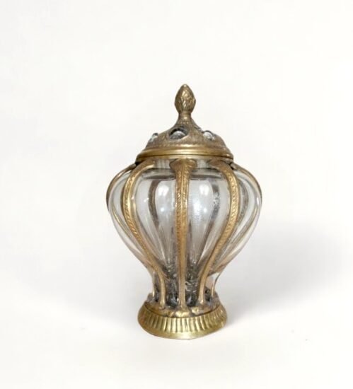 Brass Blown Glass Jar