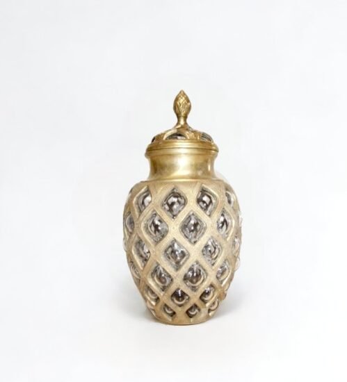 Brass Blown Glass Jar