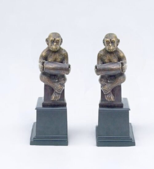 Monkey With Drum Bookends