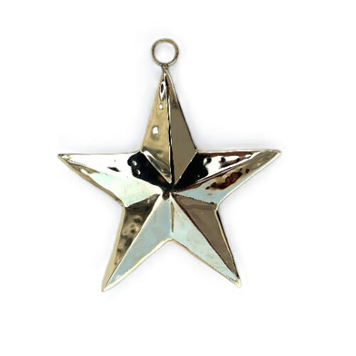 Christmas Tree Ornament In Star Shape With High Shine Finish