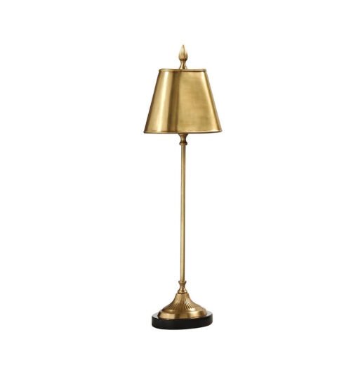 Brass shade table lamp